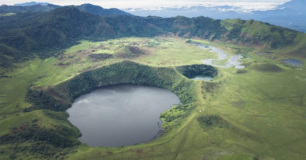 Aerial View of the Muanenguba twin Lakes by Florian Huguenin Photography