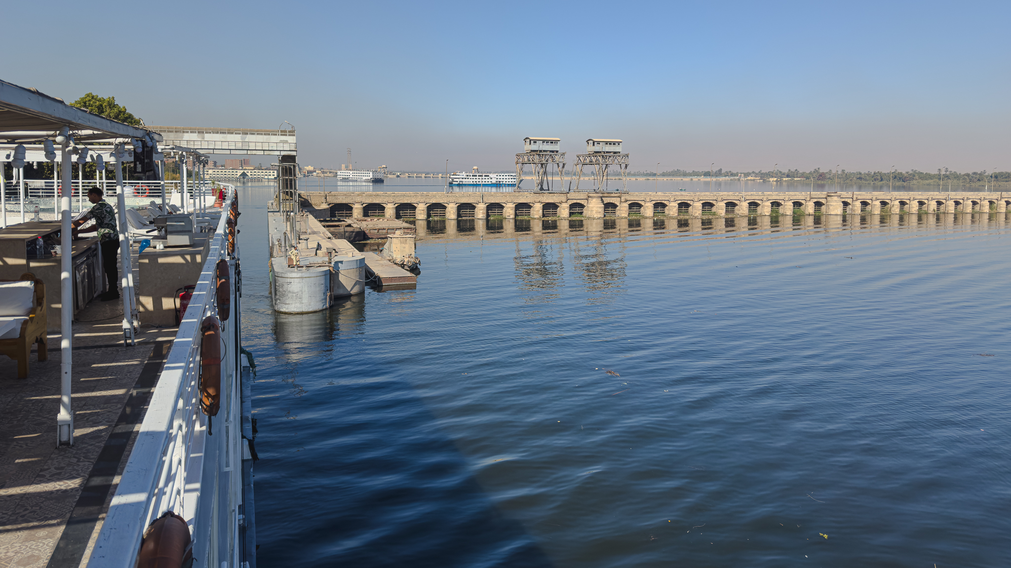 Our boat entering the Esna lock