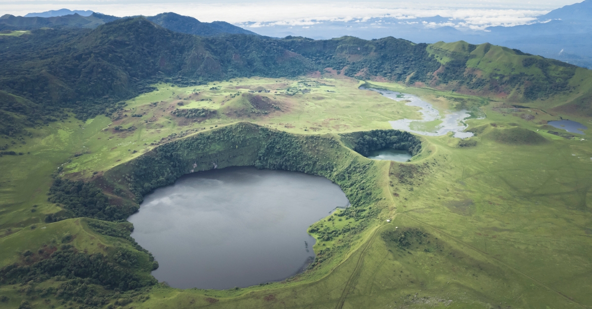 Aerial View of Manengouba's Twin Lakes